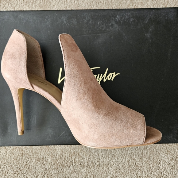 Peep Toe Suede Heels - Picture 3 of 6